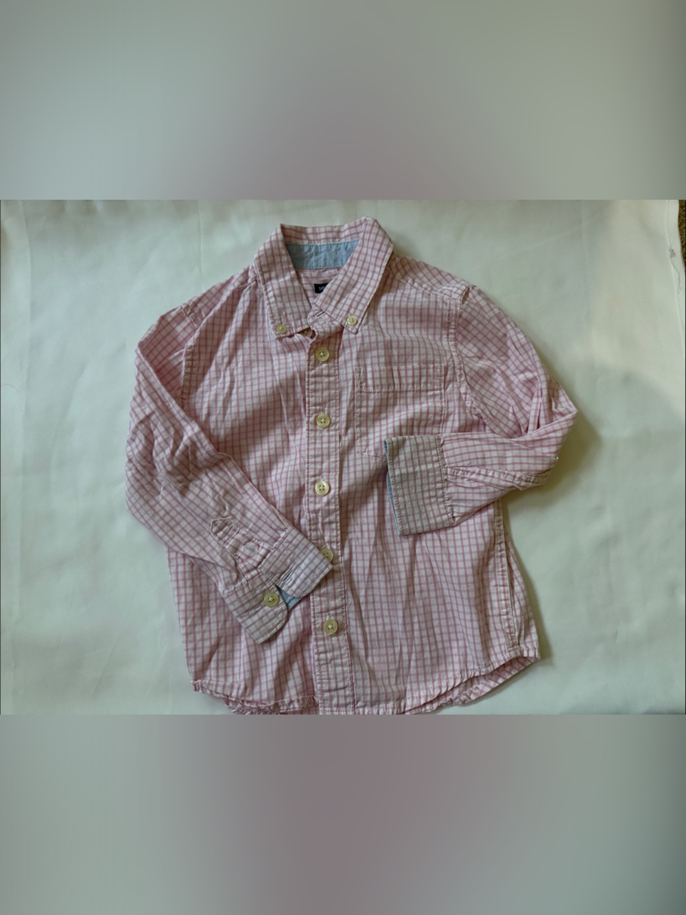 GAP Pink Plaid Button-Down Shirt